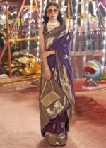 Violet Banarasi Silk Saree