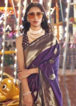 Violet Banarasi Silk Saree