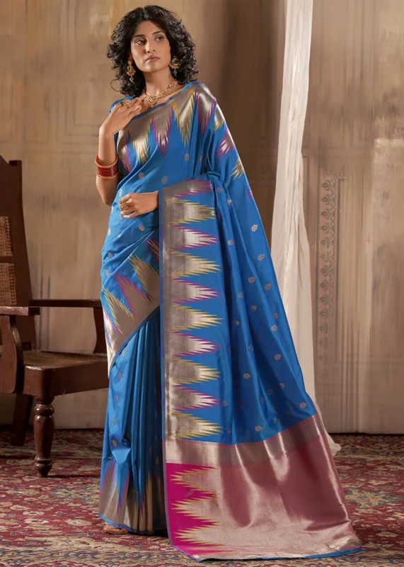 Blue Banarasi Silk Saree