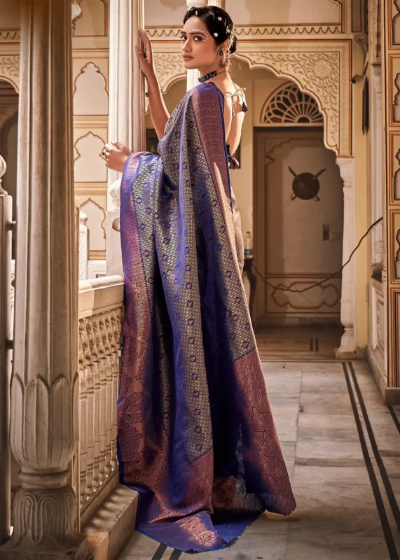 Royal Blue Kanjivaram Silk Saree