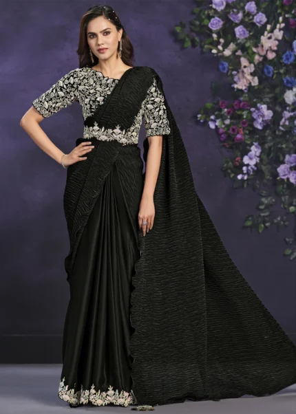 Black Ready to Wear Designer Saree