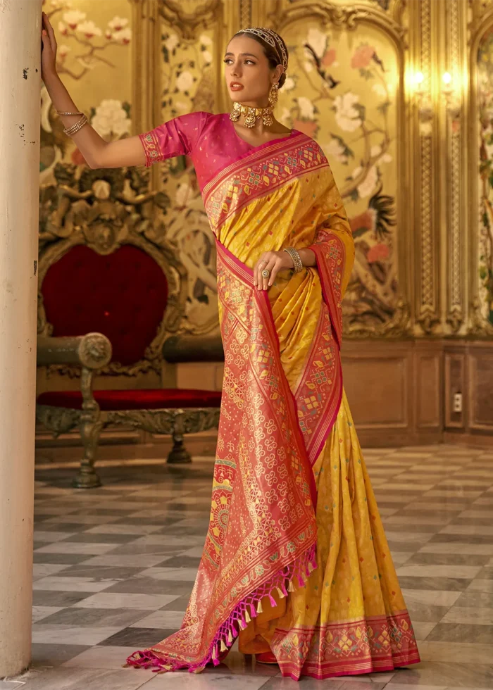 Yellow Patola Silk Saree