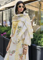 Yellow Embroidered Cotton Suit