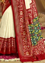 Off White Georgette Chikankari Saree