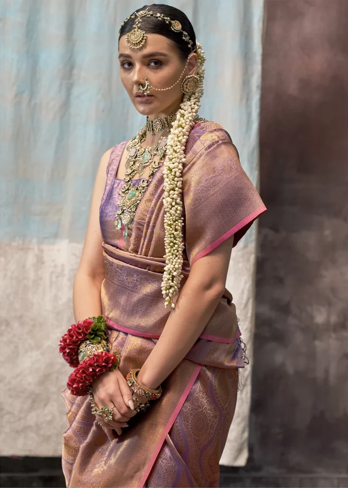 Purple Kanjivaram Silk Saree