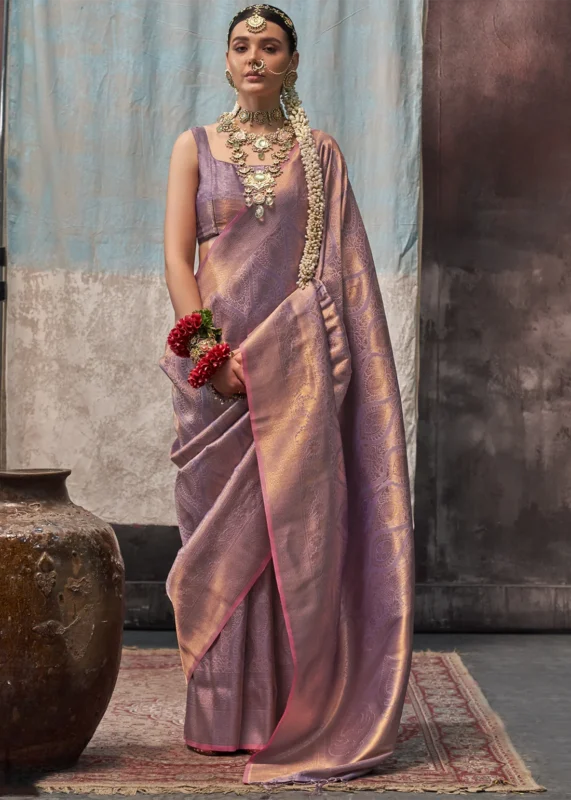 Purple Kanjivaram Silk Saree