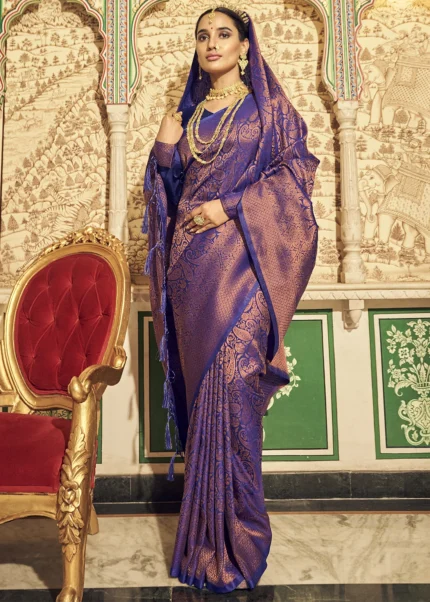 Royal Blue Kanjivaram Silk Saree